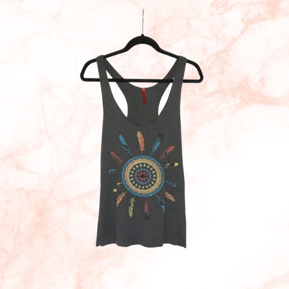With Love grey dream catcher tank top